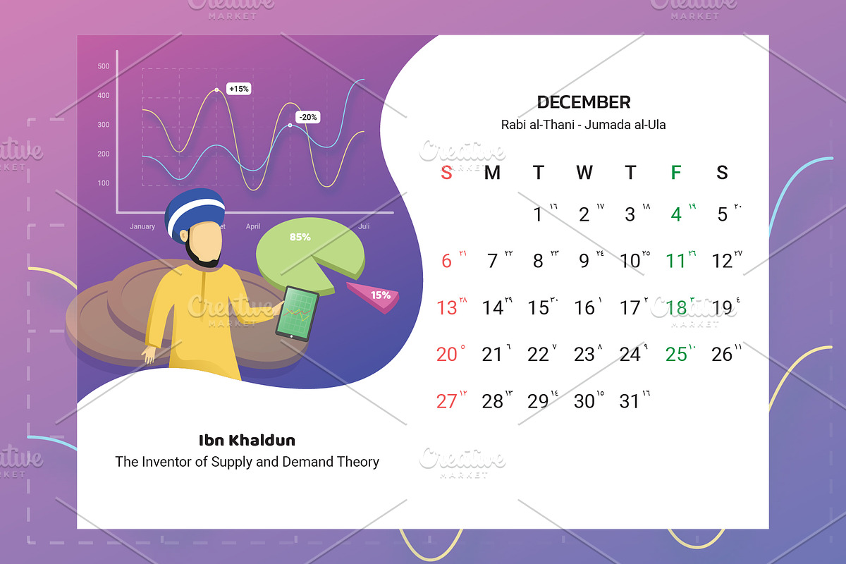 2020 Calendar - Muslim Scientist, a Stationery Template by Ted-sign (Photo 13 of 39)
