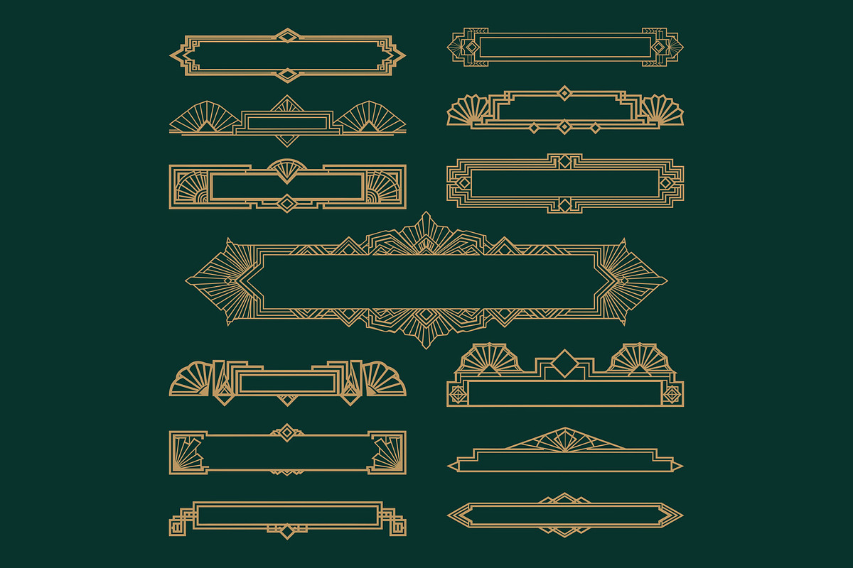 Art Deco 27 Borders, a Decorative Illustration by Stanislav Kharchevskyi (Photo 3 of 3)