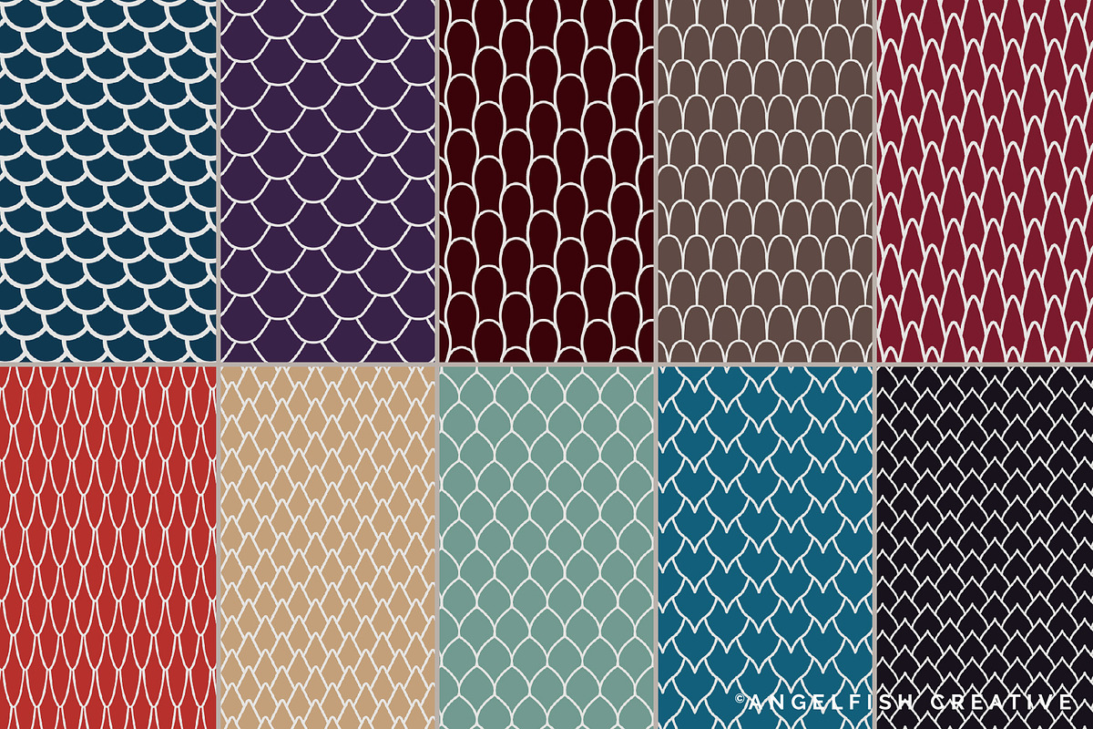 Scale Pattern Brushes for Procreate, a Brush Add-On by AngelfishCreative (Photo 5 of 12)