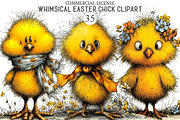 Whimsical Easter Chick Clipart, an Illustration by designcity5 (Thumbnail 1 of 5)