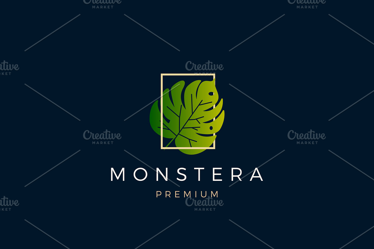 Monstera Leaf Flowers Logo