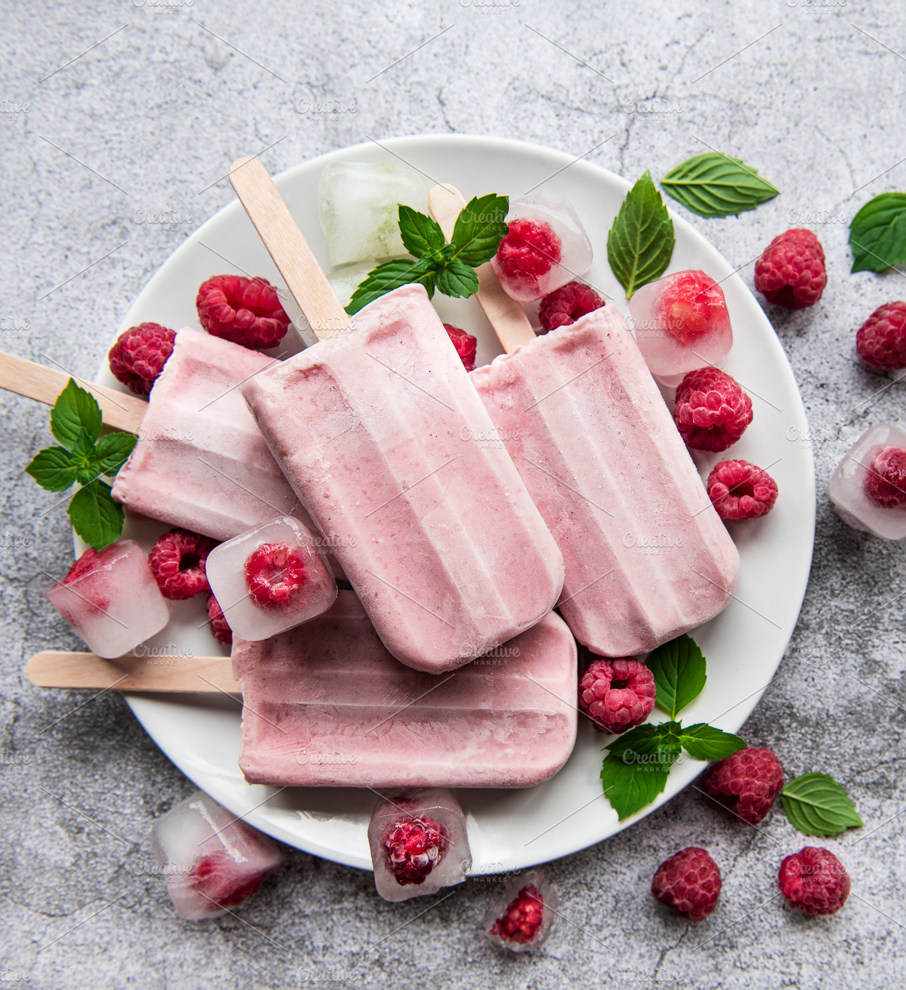 Homemade raspberry ice cream, a Food & Drink Photo by Olena Rudo
