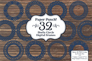 Navy Lace Circle Vector Frames, an Illustration by Amanda Ilkov (Thumbnail 3 of 5)