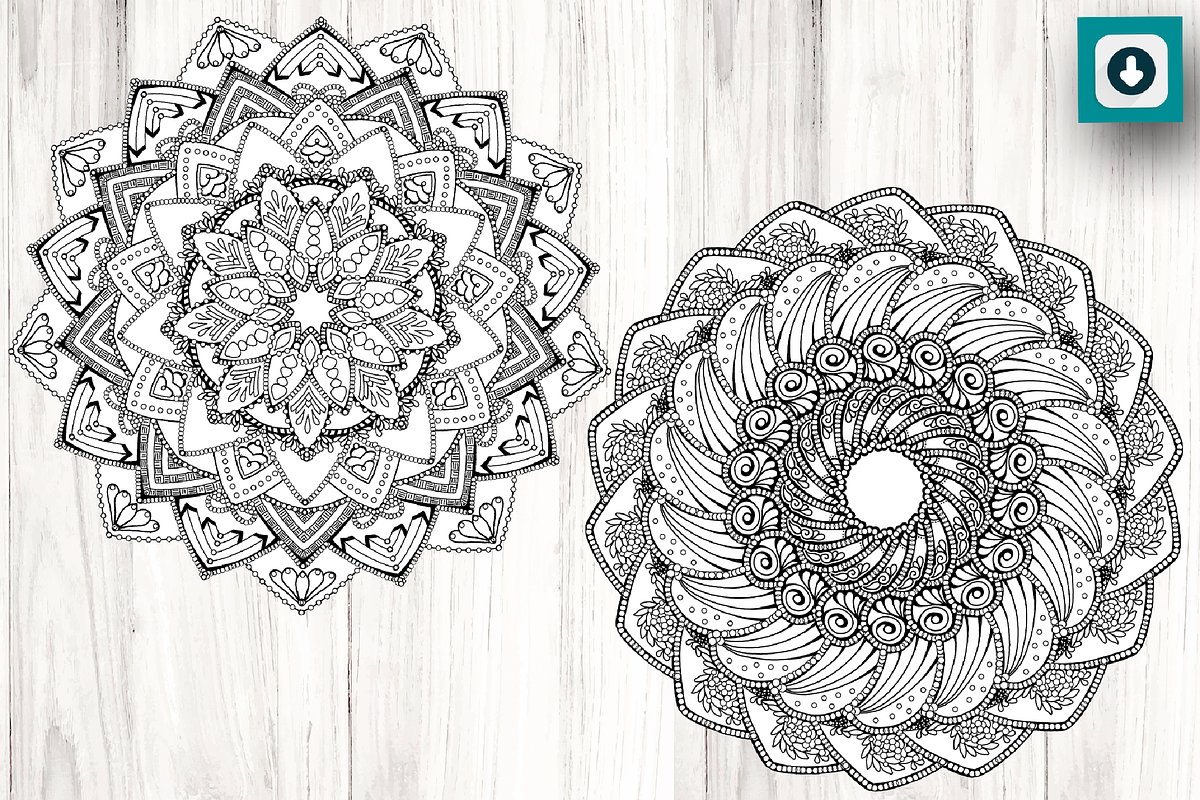 Round Hand drawn Mandalas Meditation, a Graphic by Vibrant Design Shop (Photo 4 of 6)