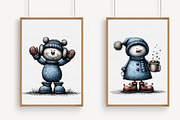 Whimsical Christmas Snowman Clipart, an Illustration by Libby Wishes (Thumbnail 4 of 7)