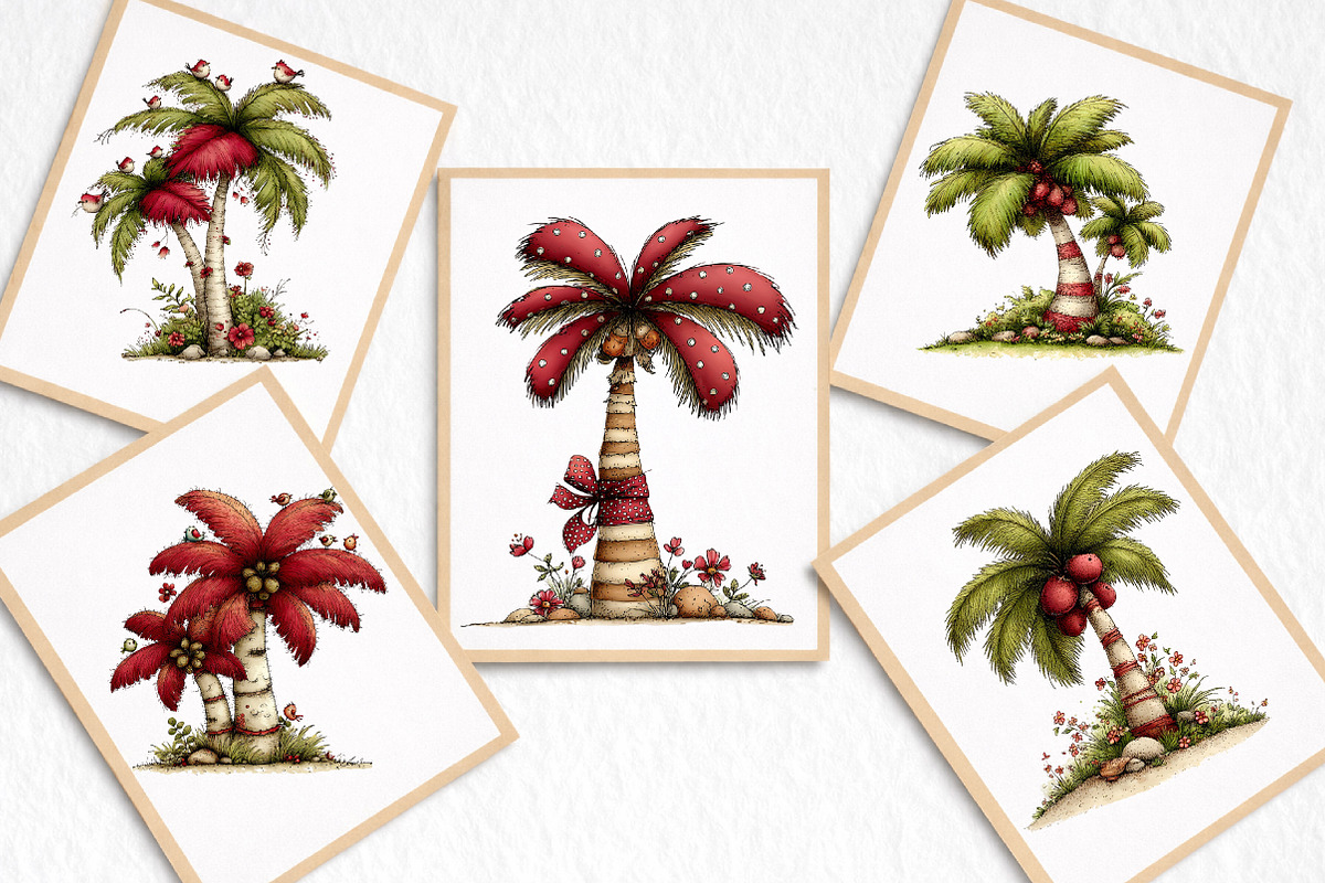 Palm Tree Watercolor Clipart, an Illustration by DreamArtGraphic (Photo 8 of 8)