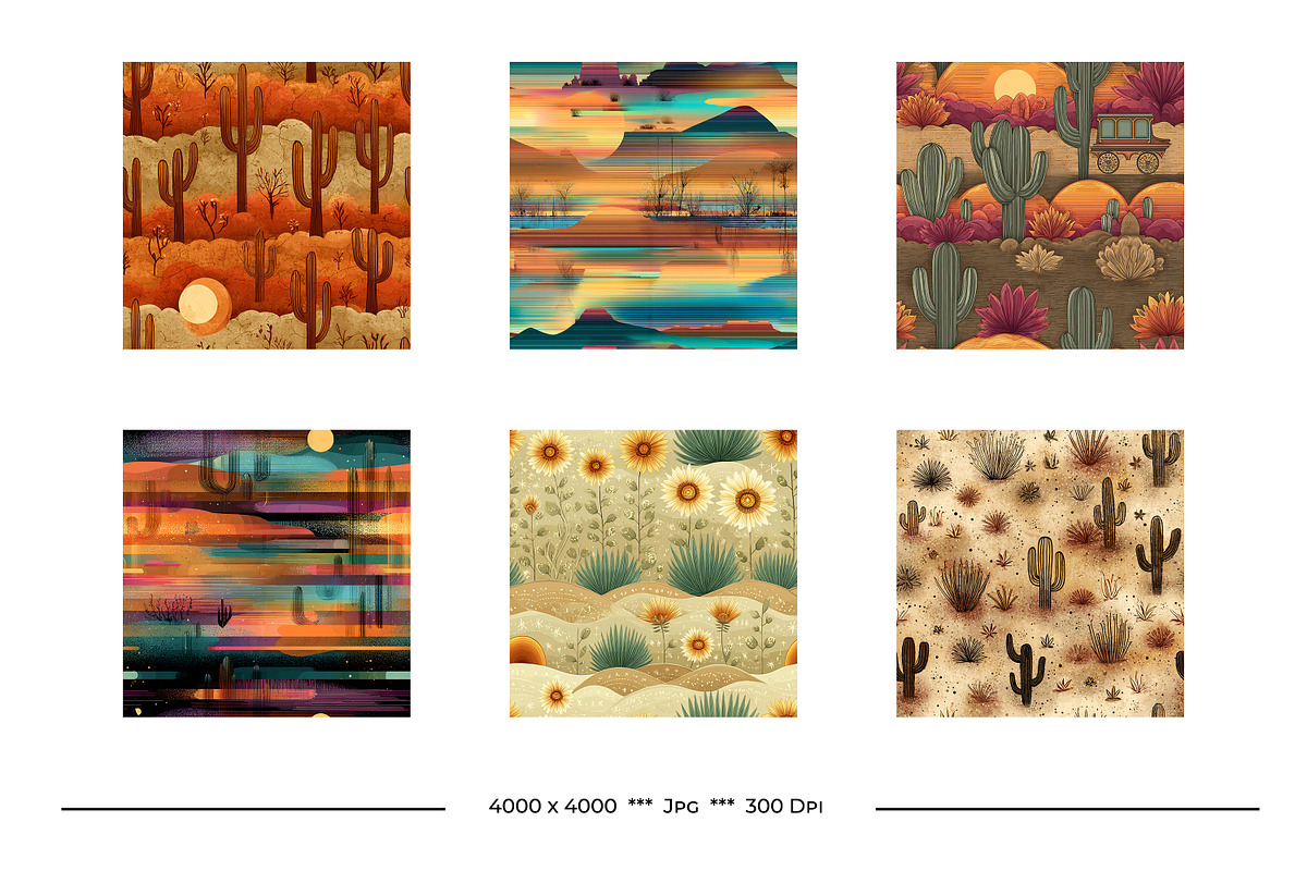 Desert Retro Art Style Patterns, a Pattern Graphic by karenfoleyphoto (Photo 9 of 13)