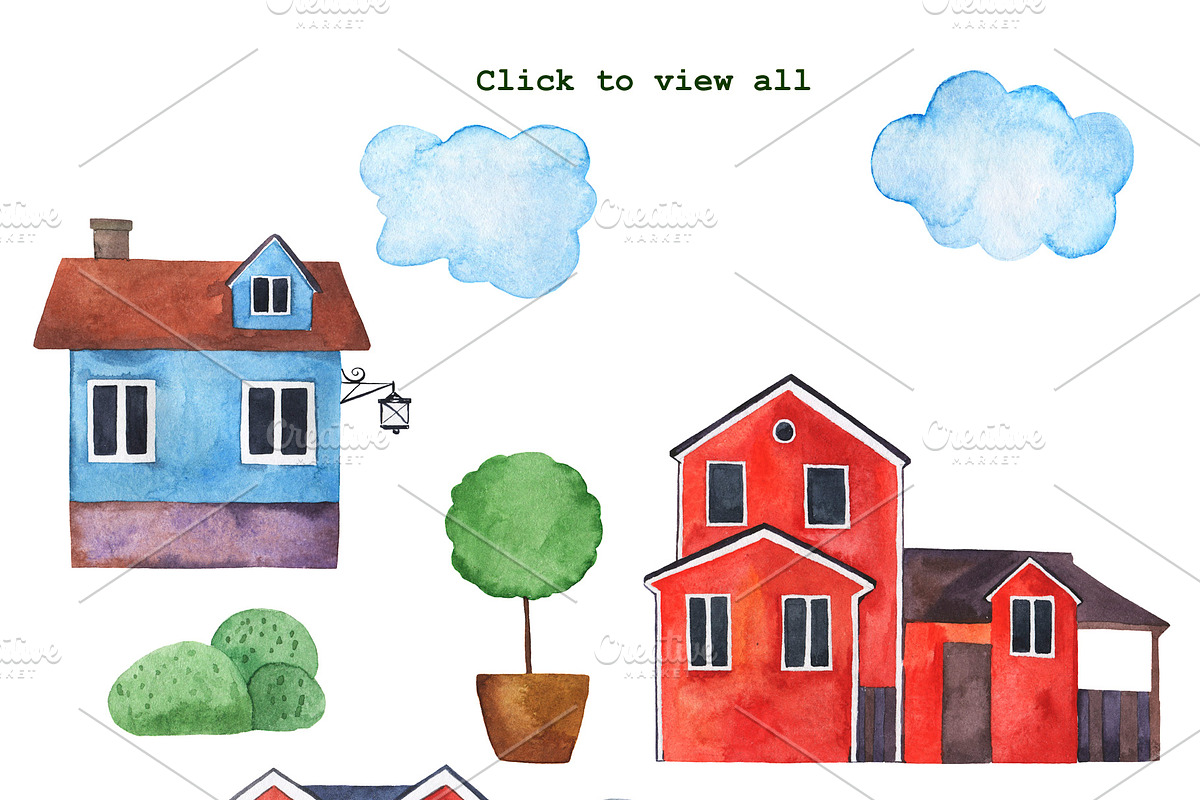 Country house set, an Illustration by Watercolor & sketches (Photo 3 of 7)