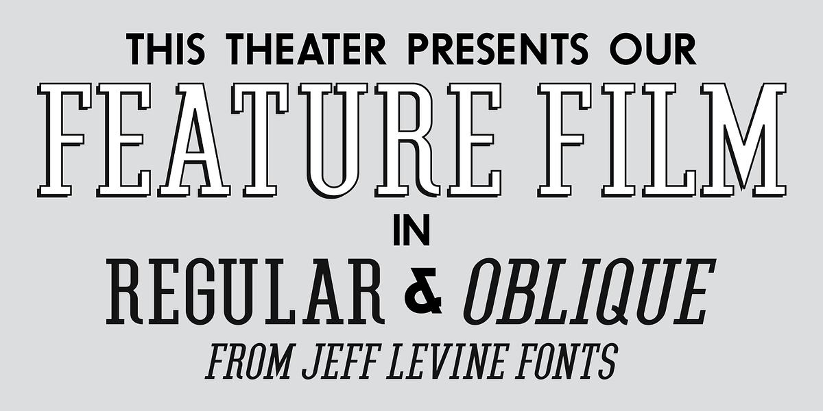 Feature Film JNL, a Slab Serif Font by Jeff Levine Fonts (Photo 1 of 5)
