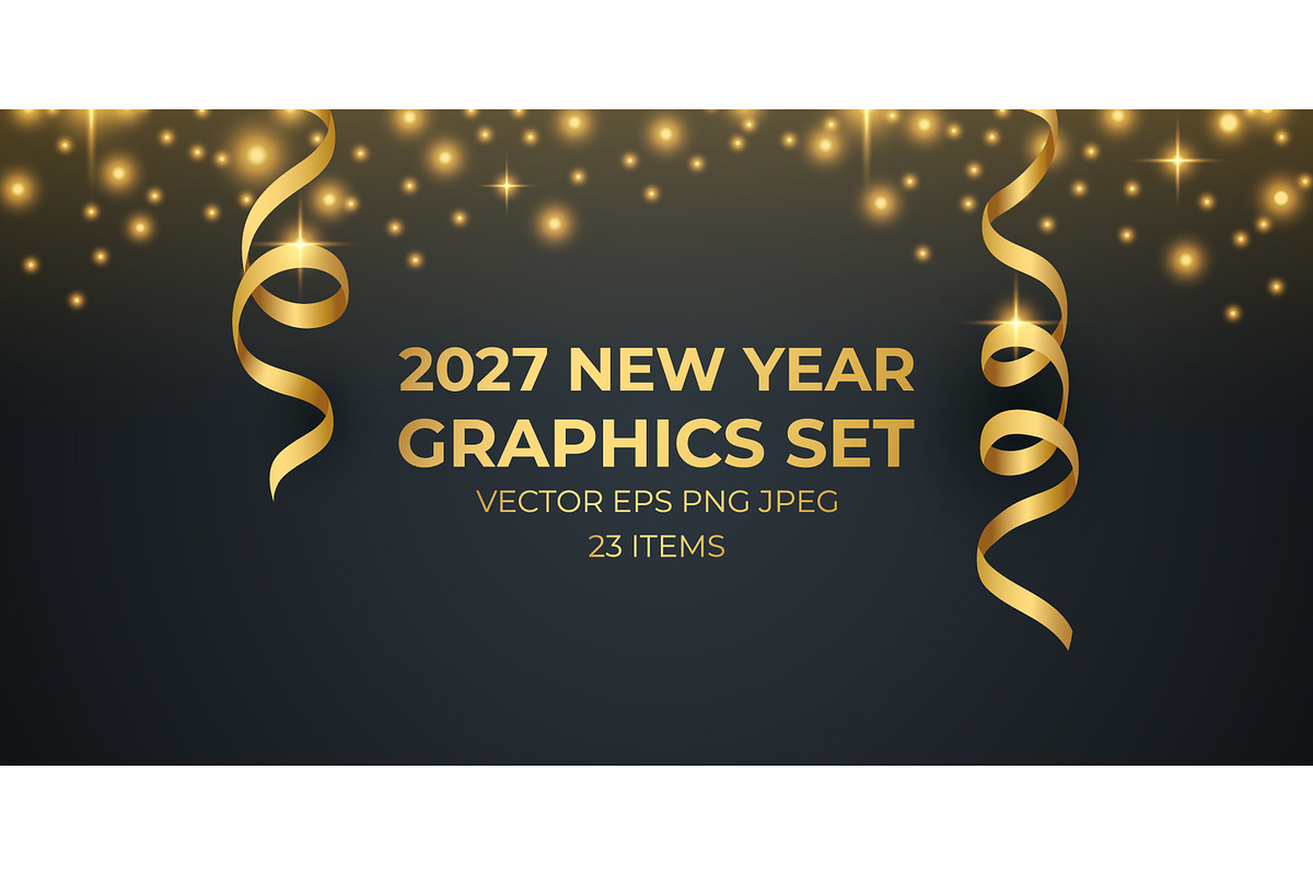 2027 New Year Graphics Set, a Background Graphic by Finevector (Photo 1 of 7)
