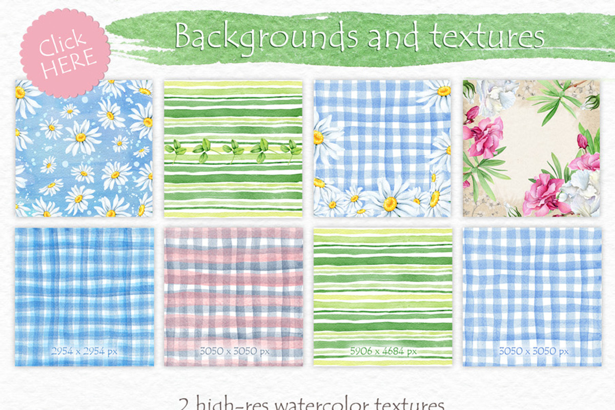 30% OFF! Watercolor Flowers and Bird, a Texture Illustration by Eva Katerina (Photo 5 of 8)