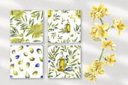 Olive Branches Watercolor Clipart, a Food Illustration by YarovaArt (Thumbnail 12 of 28)