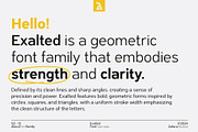 Exalted - Geometric sans serif, a Sans Serif Font by Zafara Studios (Thumbnail 2 of 12)
