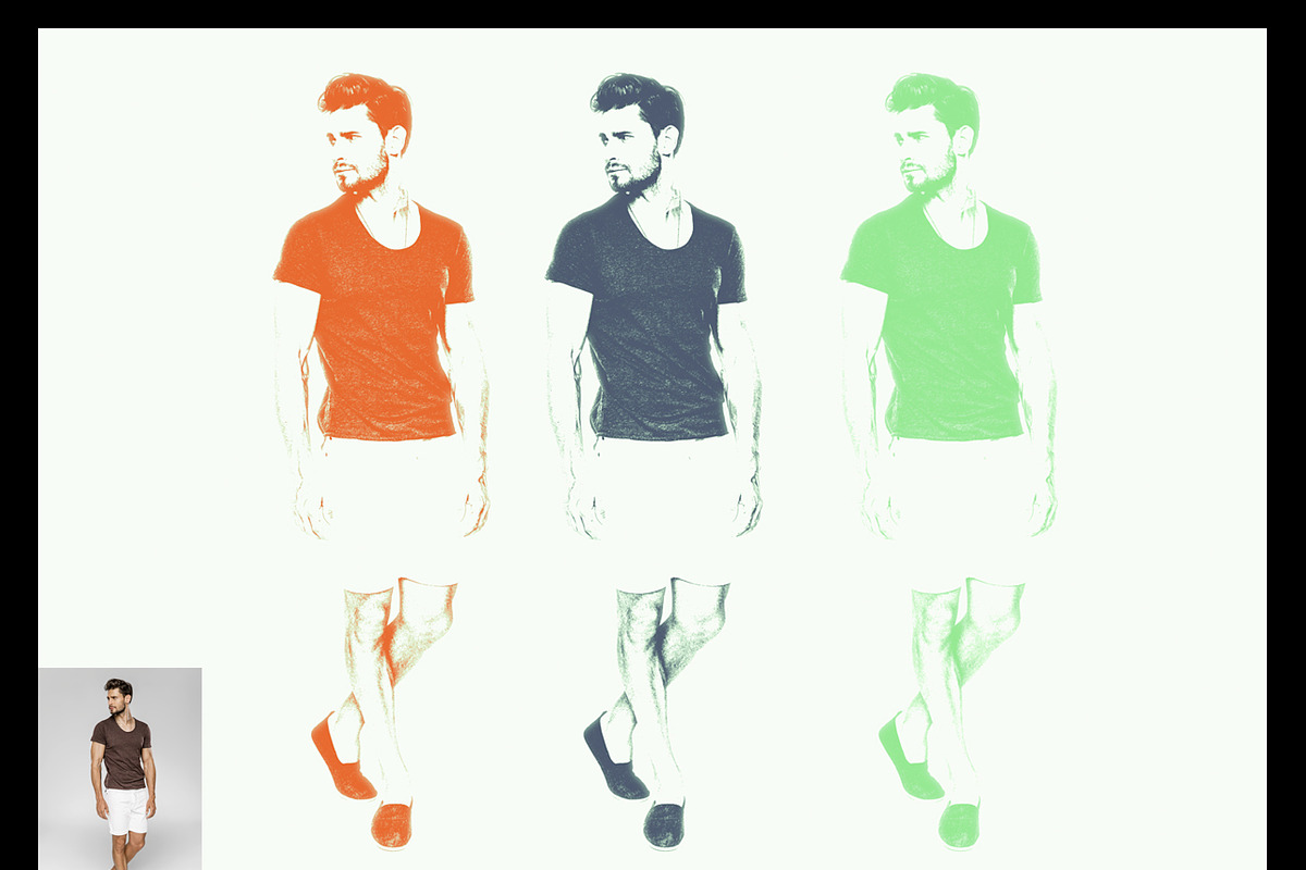 Tri Color Effect Photoshop Action, an Action Add-On by Studio Retouch