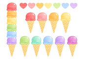 Ice Cream Cones Clipart, an Illustration by greywalnutstudio (Thumbnail 3 of 6)