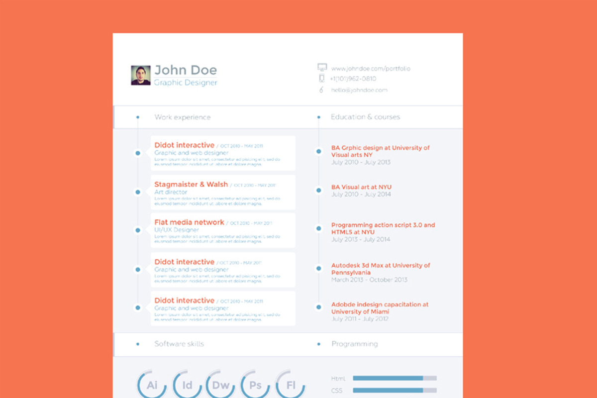 Flat resume - CV, a Resume Template by Adam Raber (Photo 2 of 4)