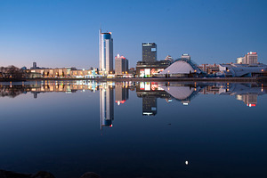 Modern center of Minsk at night, a Photo by Pictures for you!!!!!!!!!