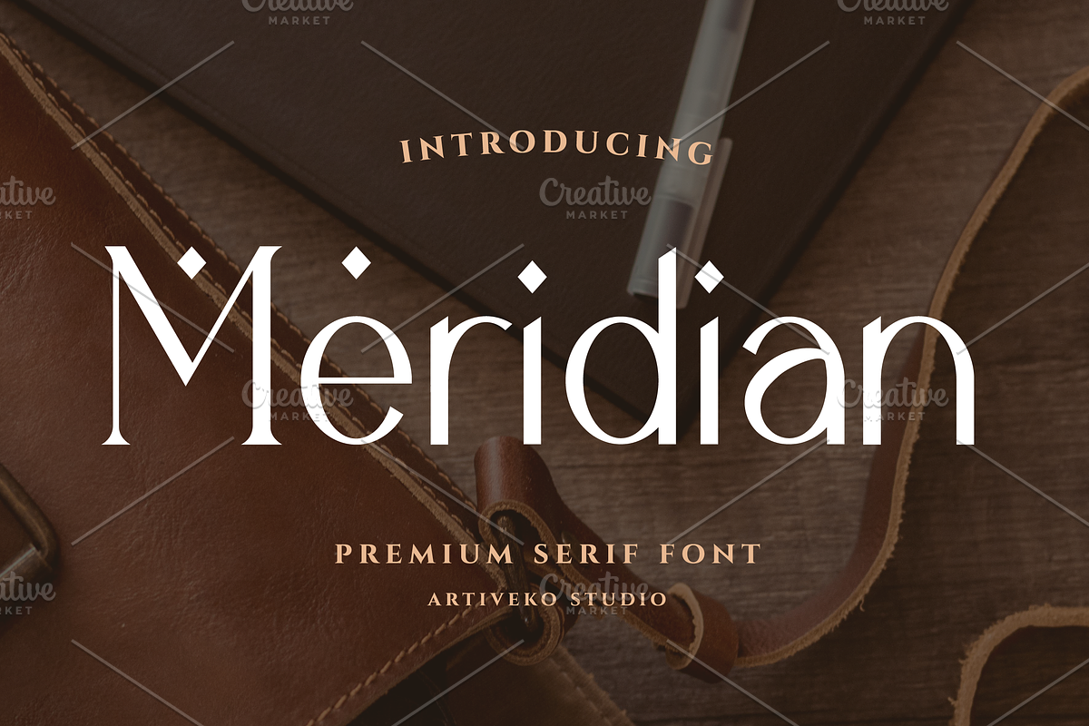 Meridian Premium Serif Font, a Serif Font by Artiveko (Photo 1 of 11)