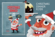 Christmas Dinner Flyer Template, a Flyer Template by JoZOO (Thumbnail 1 of 2)