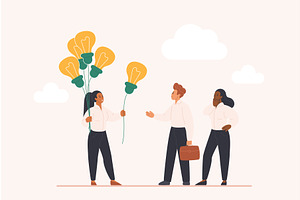 Business idea share support solving, a Person Illustration by Lemberg Vector