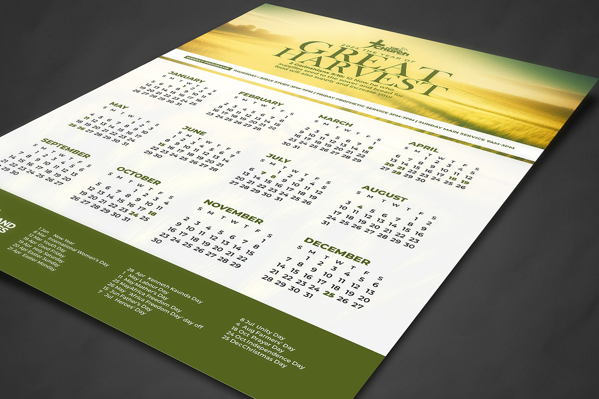 2025 Church Calendar template, a Poster Template by church flyer templates (Photo 4 of 4)