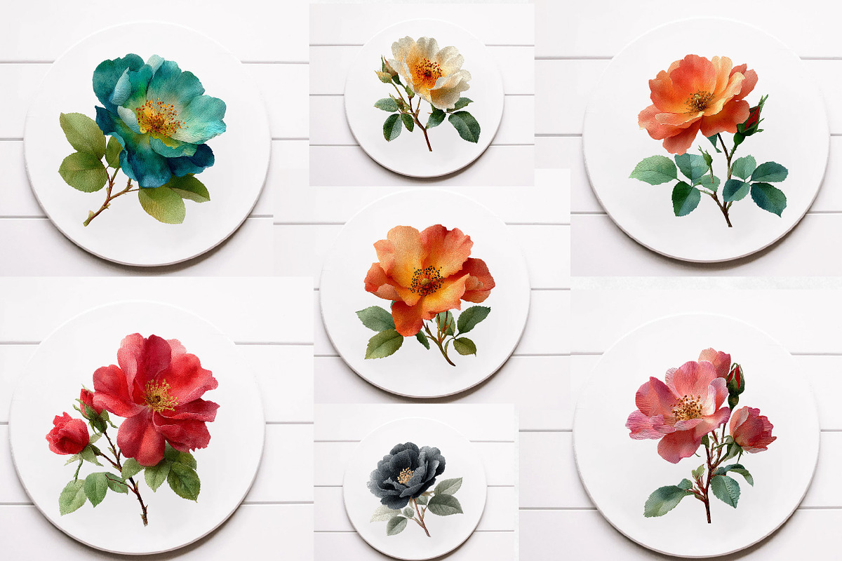 Wild Roses Clipart, an Illustration by Designworld (Photo 5 of 6)