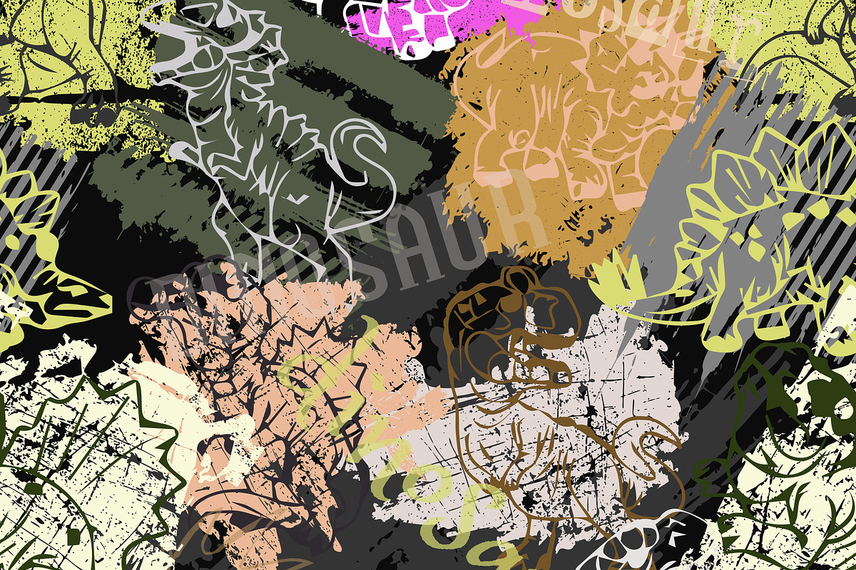 Grunge Dinosaur Sketch, a Pattern Graphic by AAN Seamless Shop