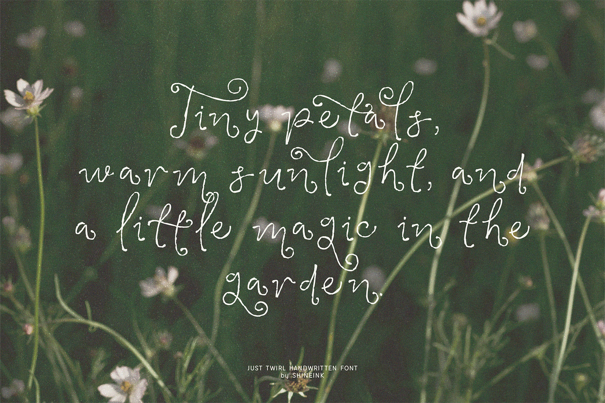 Just Twirl – Whimsical Handwritten, a Handwritten Font by shineink.designlab (Photo 9 of 12)