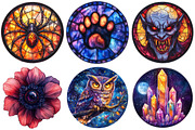 Halloween Stained Glass Coasters PNG, an Illustration by Craft Nest (Thumbnail 3 of 6)