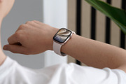 24 Watch Series 11 in Hand Mockups, a Wearable Device Mockup by Asylab (Thumbnail 87 of 107)