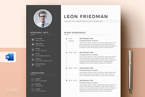 Modern Resume Template for Word, a Resume Template by MAM Design