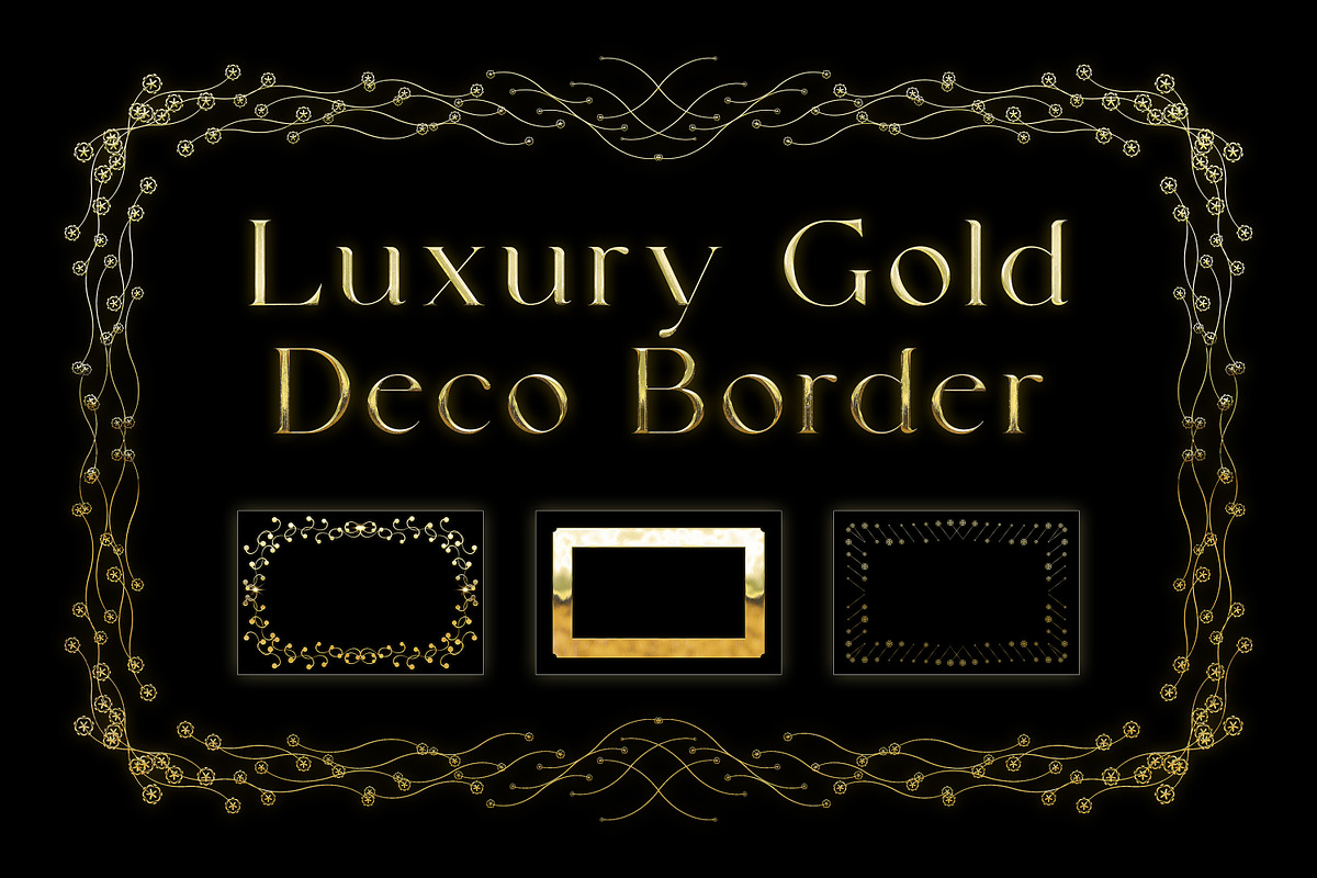 Luxury Gold Deco Border, a Background Graphic by Pitchlook.Studio