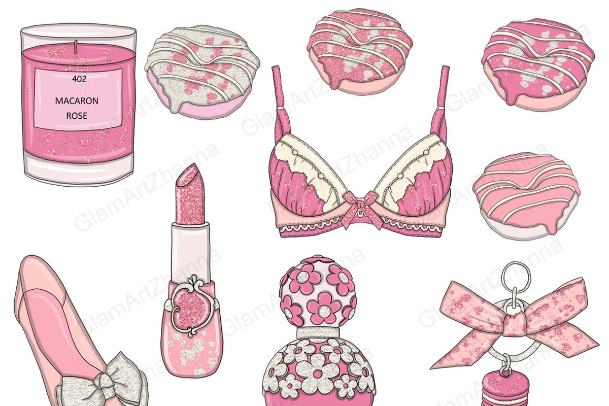 Pink Dreams Clipart, a Work Illustration by GlamArtZhanna (Photo 3 of 3)