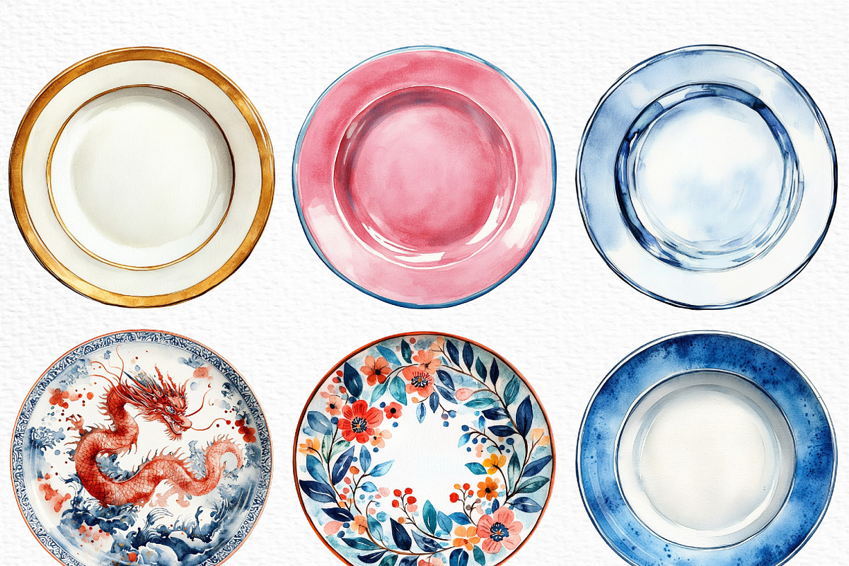 Dinner Plates Clipart, an Illustration by Craft Nest (Photo 5 of 6)