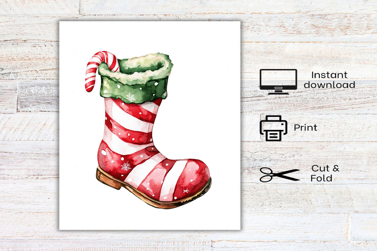 Christmas Elf Shoes Clipart, an Illustration by Canvas Craft (Photo 8 of 8)