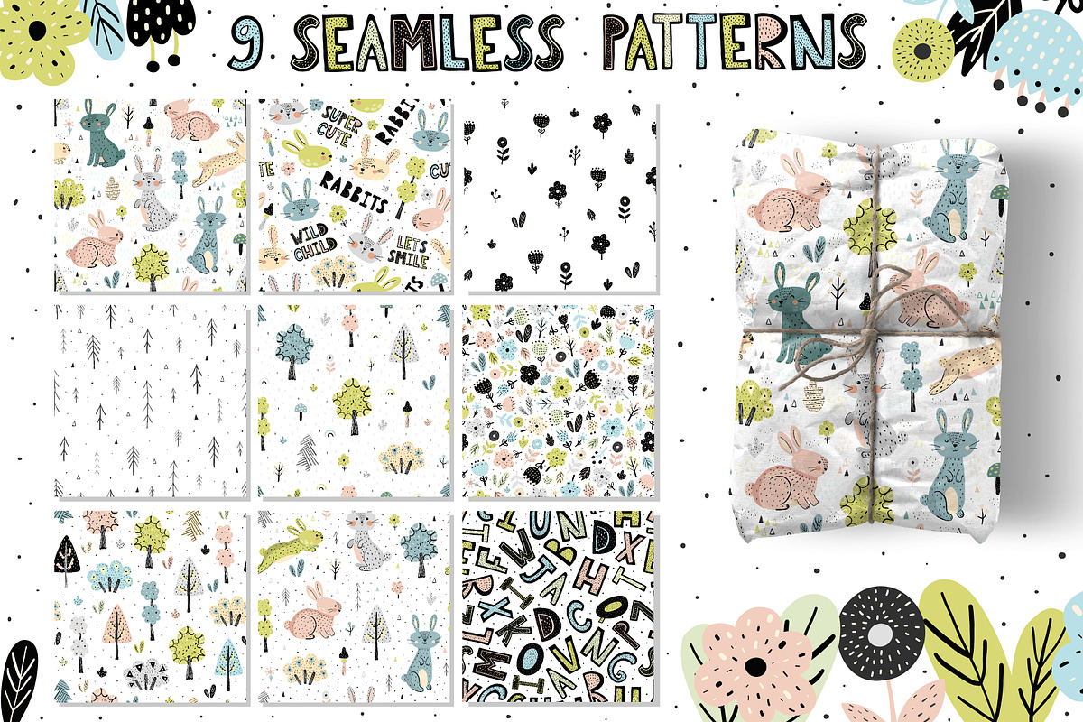 Rabbits Collection: patterns, cards, an Animal Illustration by Gulnara Sabirova (Photo 2 of 16)