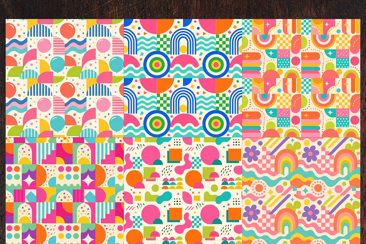 Dopamine Geometric Digital Paper, a Background Graphic by LA Design (Photo 3 of 10)
