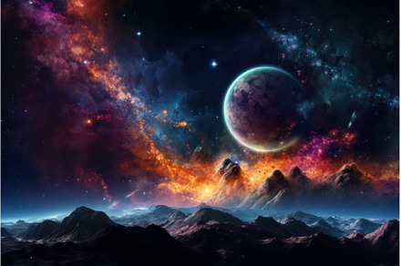 Galaxy colorful space. Generate Ai, an Abstract Photo by Ylivdesign