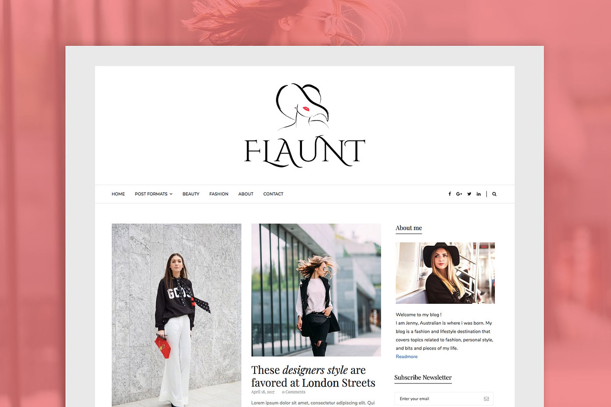 Flaunt -Fashion Blog WordPress Theme, a WordPress Template by EasyBlog Themes (Photo 2 of 4)