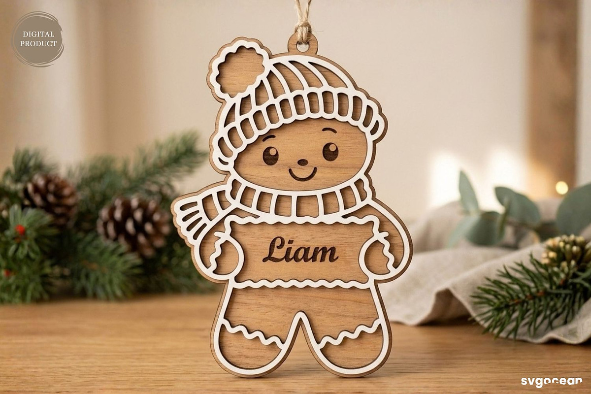 Personalized Gingerbread Ornaments, a Decorative Illustration by svgocean (Photo 9 of 14)