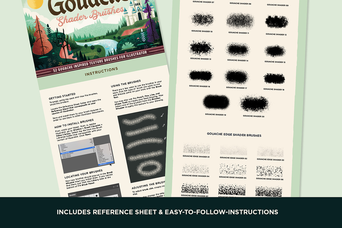 Gouache Shader Brushes | Illustrator, a Brush Add-On by RetroSupply Co. (Photo 9 of 14)