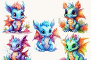 Colorful Baby Dragon Clipart Png, an Animal Illustration by BusyDaydesign (Thumbnail 6 of 9)