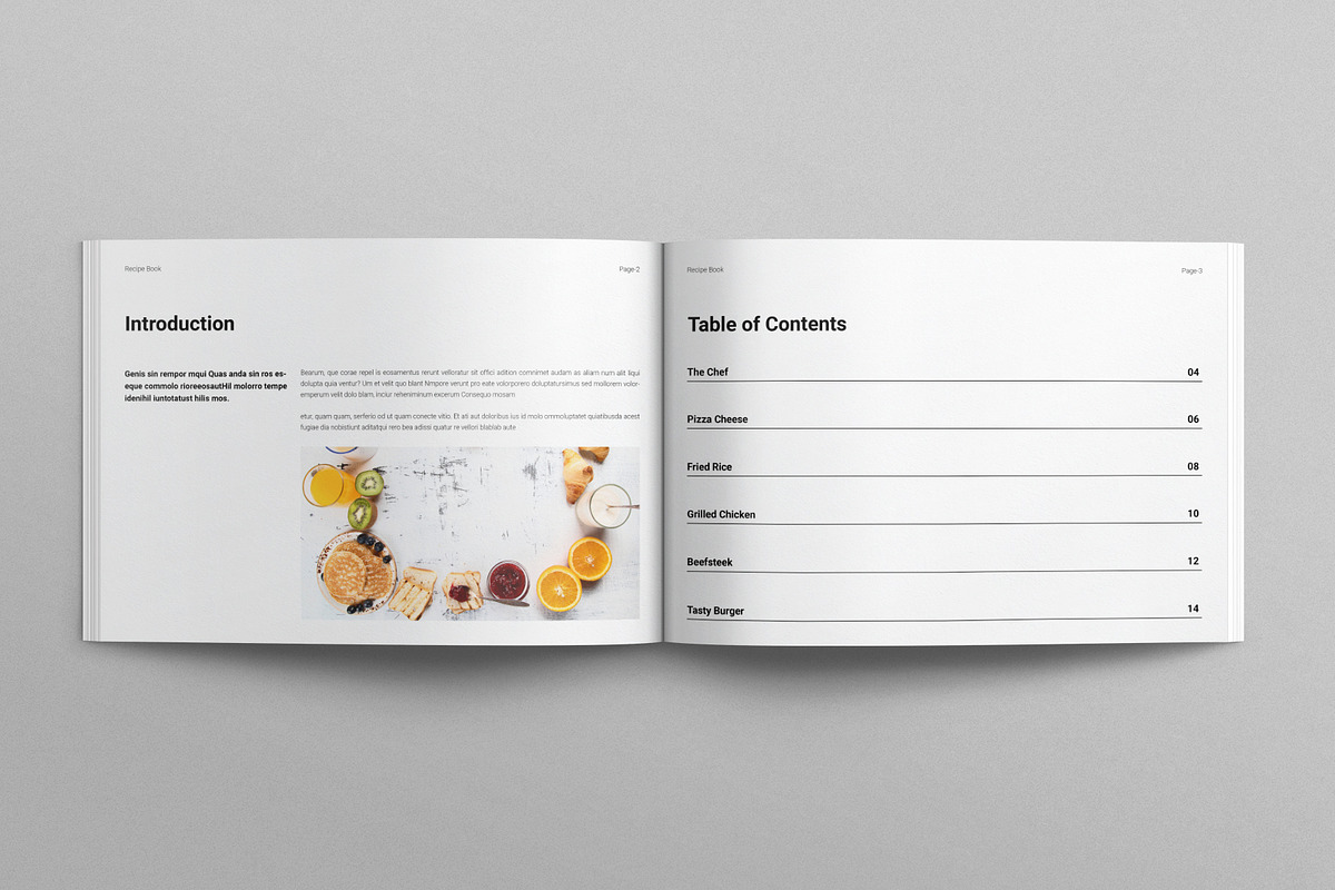 Recipe Book Template Landscape, a Brochure Template by E-Type (Photo 2 of 7)