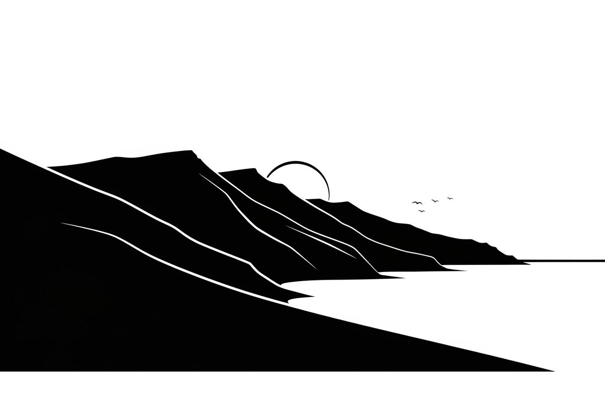 Coastal cliff shoreline view Silhoue, a Graphic by hafijul (Photo 10 of 14)