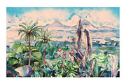 Equatorial. Tropical landscape, a Background Graphic by emeraldthue (Thumbnail 7 of 17)