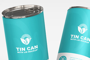 Tin Can With Lid Packaging Mockup