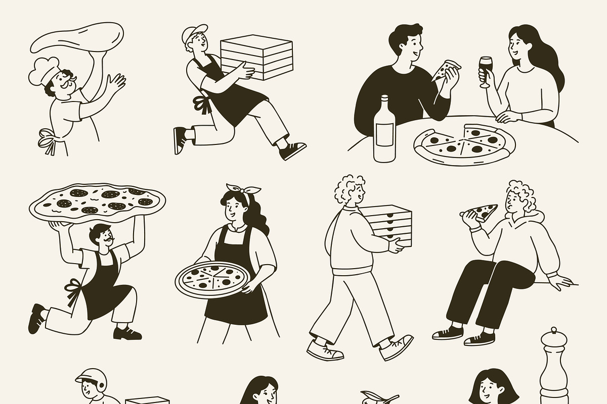 Pizza and Pasta Illustrations, a Food Illustration by AnnArt (Photo 9 of 11)