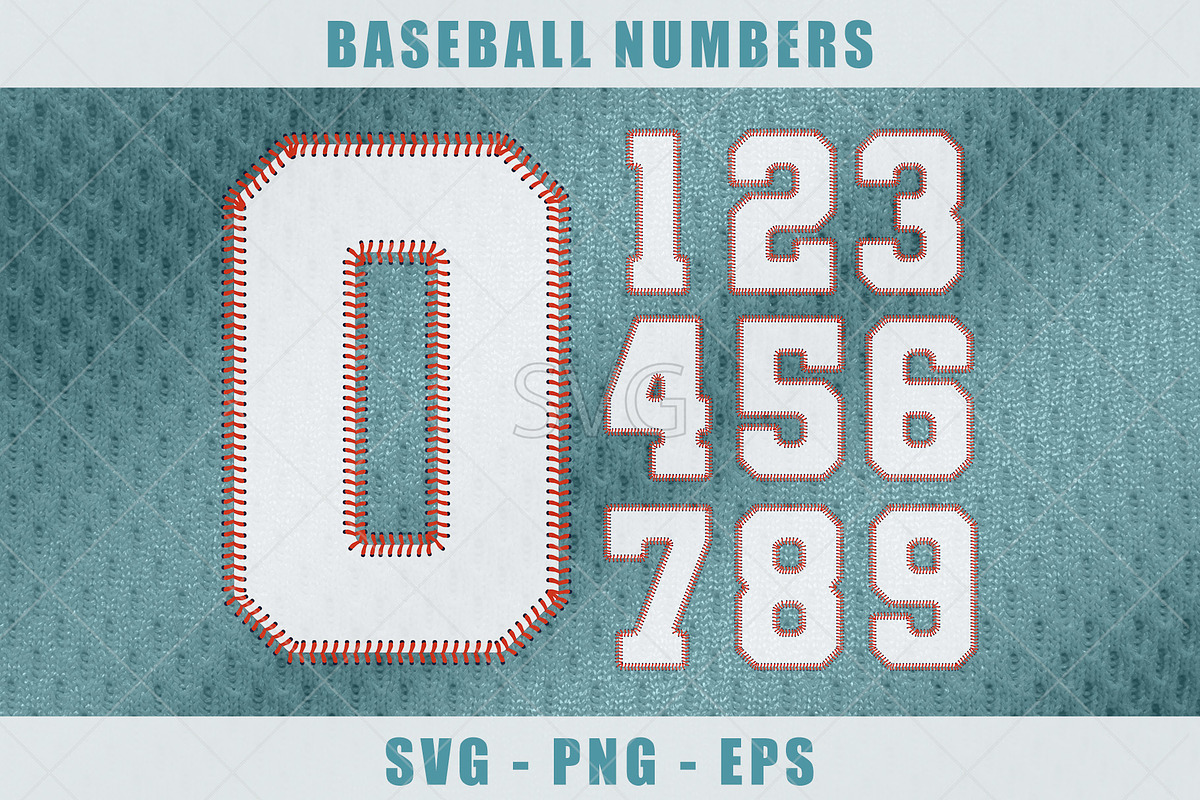 Baseball Numbers Font. SVG, PNG, an Object Graphic by MockupsBox (Photo 1 of 11)