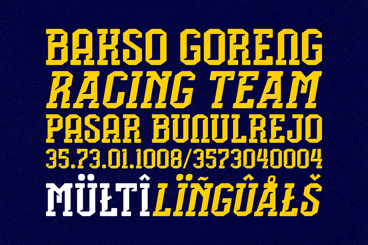 Bagor Bunul | Sport Font, a Serif Font by Twicolabs Fontdation (Photo 5 of 6)