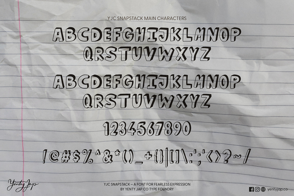 YJC Snapstack, a Handwritten Font by YENTY JAP CO (Photo 9 of 9)